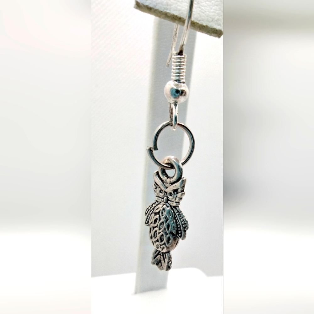 Double Sided Owl Dangle Earrings